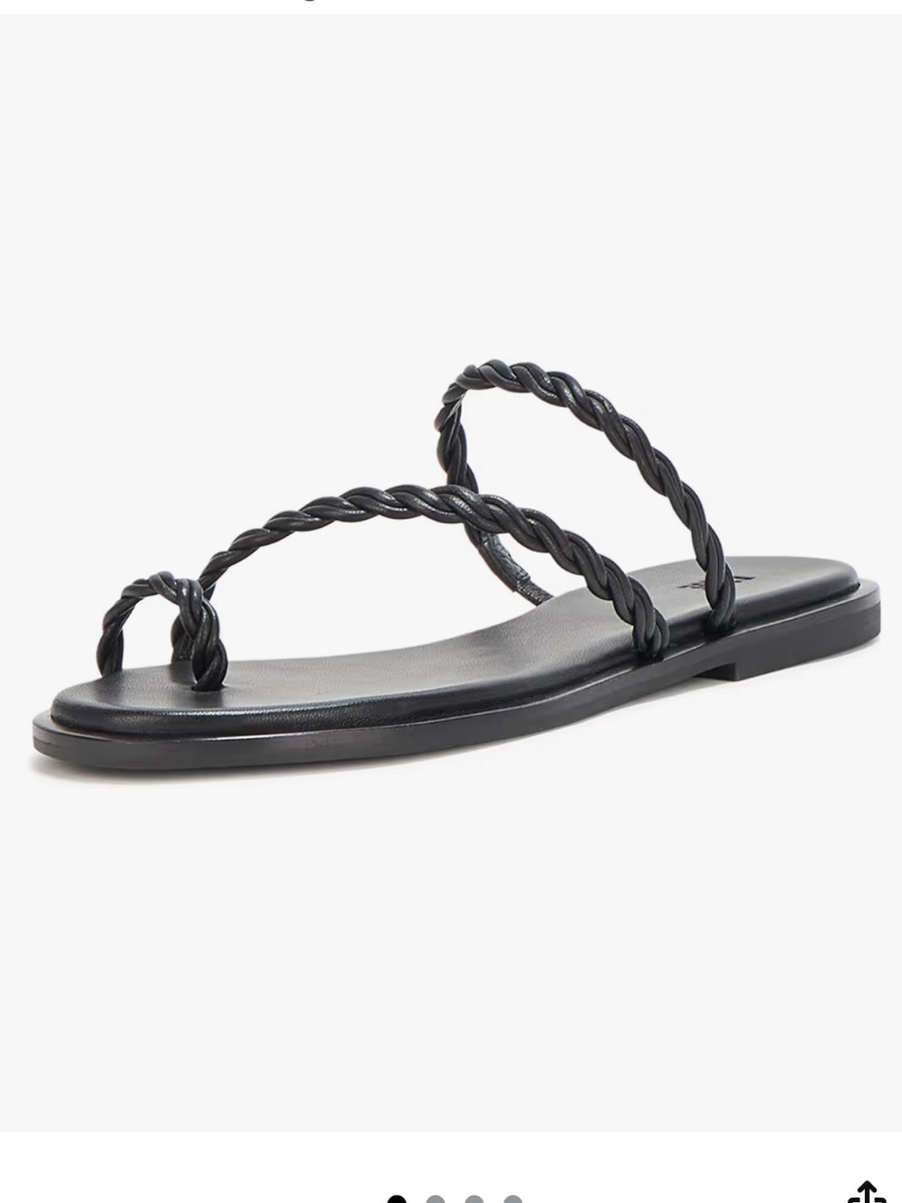 PAIGE Black Twisted-Strap ALLEDRA Flat Sandal